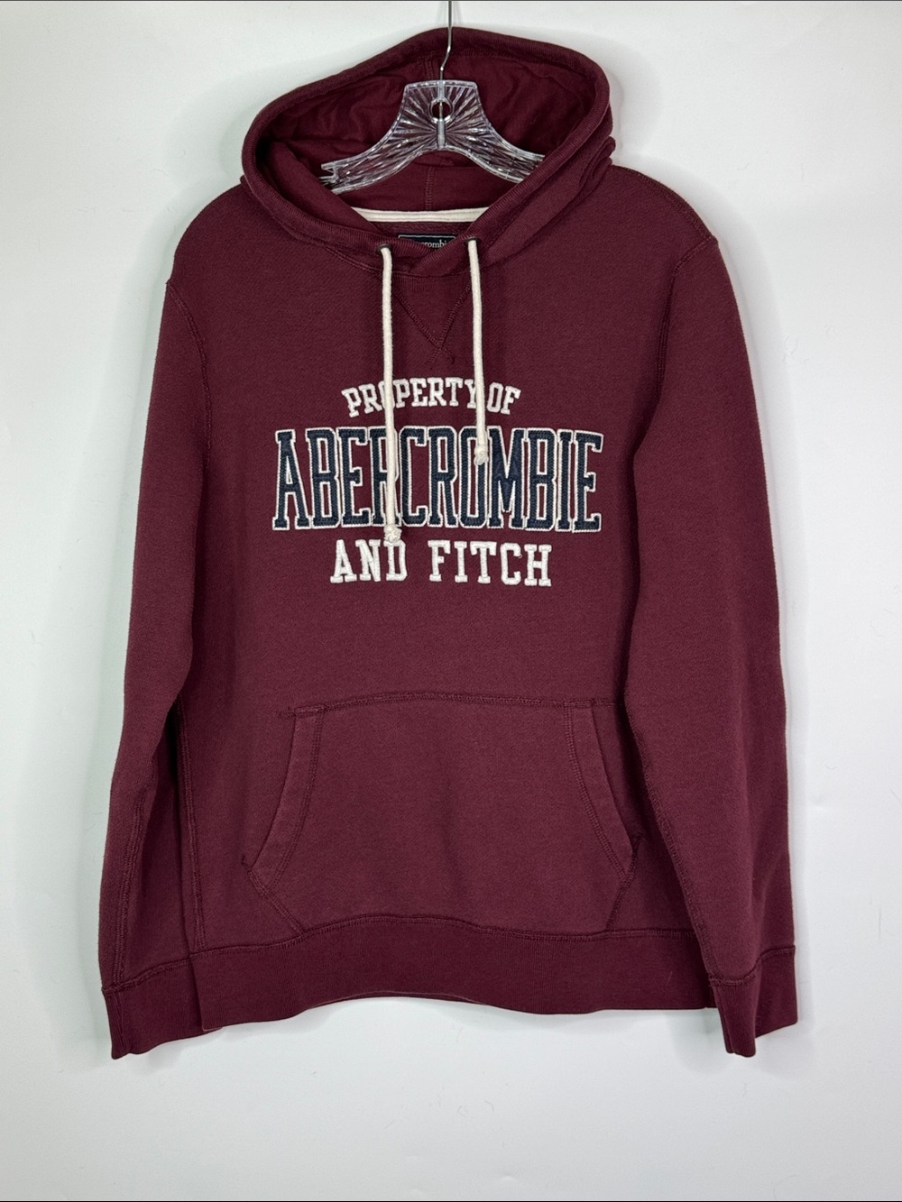 Abercrombie & Fitch Burgundy Hooded Sweatshirt Size Medium